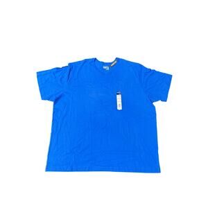 Basic edition Classic fit big men size 2XL short sleeve t shirt blue cotton Tee